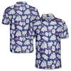 Full Print Flowers Graphic Polo Shirts For Men's Romantic Street Short Sleeve Lapel Button Golf Shirts Summer Popular Flamingo